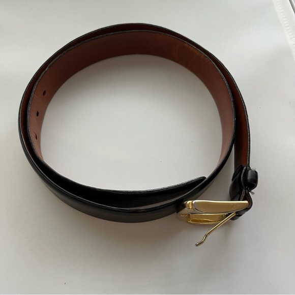 ANILINE KIPSKIN SHOULDER MENS LEATHER BLACK DRESSY BELT 36 - Picture 4 of 11
